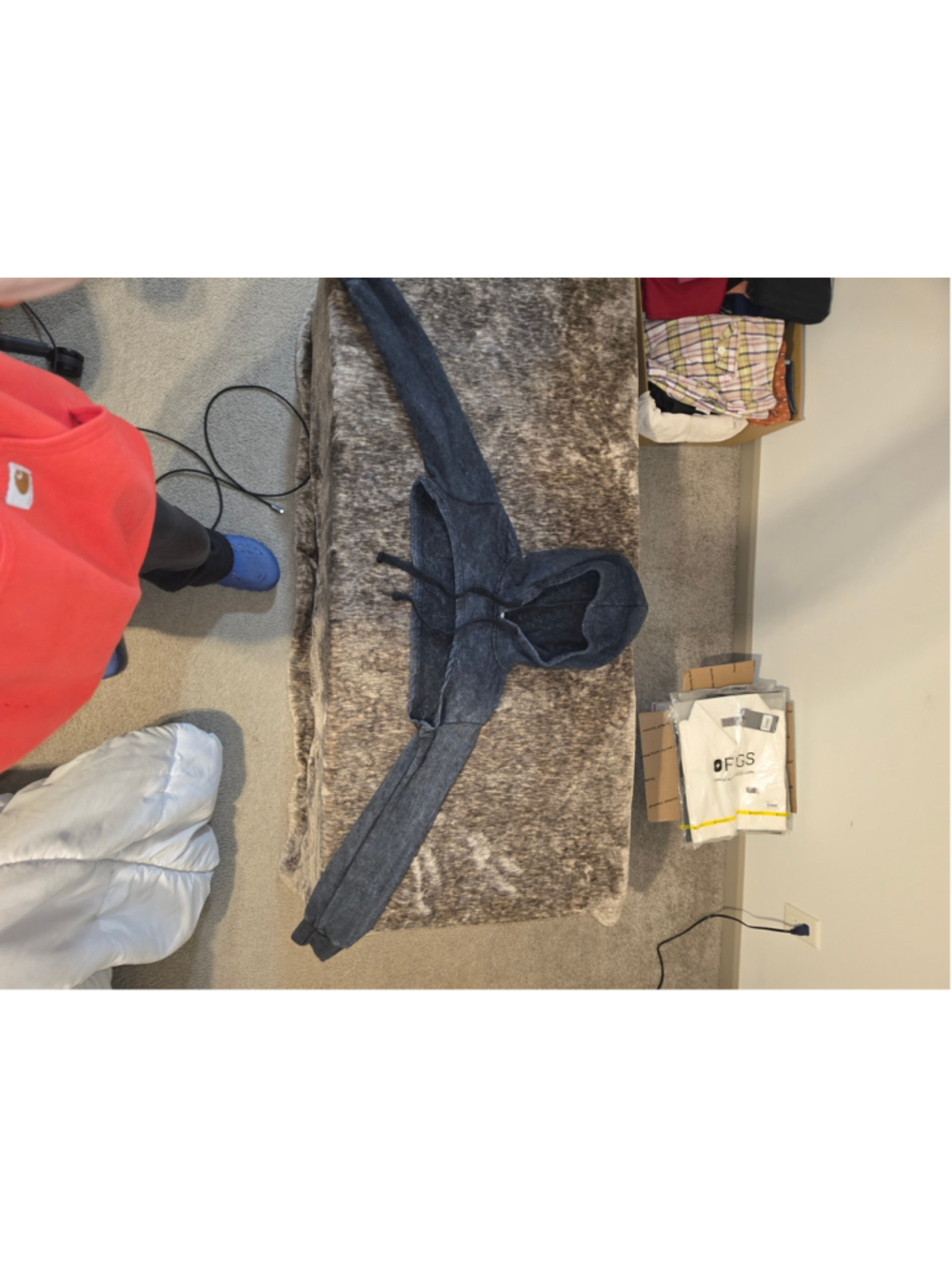 Women’s Cropped Hoodie – Acid Wash Black – 63% of a Hoodie – Long Sleeve
